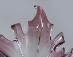 Muránói lila üveg váza, kis kopásnyomokkal, m: 29,5 cm