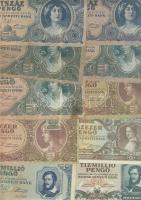 1900-as évek elejétől napjainkig 79db klf magyar bankjegy Adamovszky katalógus alapján rendezve T:II...