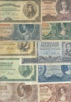 1900-as évek elejétől napjainkig 79db klf magyar bankjegy Adamovszky katalógus alapján rendezve T:II...