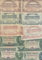 1900-as évek elejétől napjainkig 79db klf magyar bankjegy Adamovszky katalógus alapján rendezve T:II...