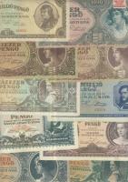 1900-as évek elejétől napjainkig 68db klf magyar bankjegy Adamovszky katalógus alapján rendezve T:II...