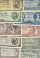 1900-as évek elejétől napjainkig 68db klf magyar bankjegy Adamovszky katalógus alapján rendezve T:II...