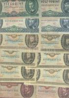 1900-as évek elejétől napjainkig 68db klf magyar bankjegy Adamovszky katalógus alapján rendezve T:II...