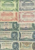 1900-as évek elejétől napjainkig 63db klf magyar bankjegy Adamovszky katalógus alapján rendezve T:II...