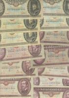 1900-as évek elejétől napjainkig 63db klf magyar bankjegy Adamovszky katalógus alapján rendezve T:II...