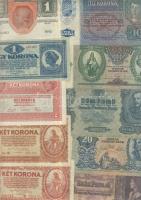 1900-as évek elejétől napjainkig 60db klf magyar bankjegy Adamovszky katalógus alapján rendezve T:II,II/III