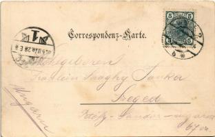 1905 Wels, Gasthof zur Mauth des Joh. Stöckl / inn, restaurant. Verlag v. L. König. Art Nouveau, flo...