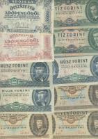 1900-as évek elejétől napjainkig 60db klf magyar bankjegy Adamovszky katalógus alapján rendezve T:II...