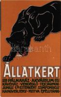 Budapest Székesfővárosi Állatkert reklámlapja / Budapest zoo advertisement art postcard