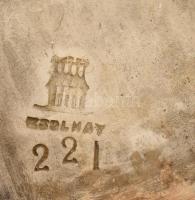 Zsolnay fehér mázas kályhacsempe, jelzett, foltos, sérült, 21,5x20x5 cm