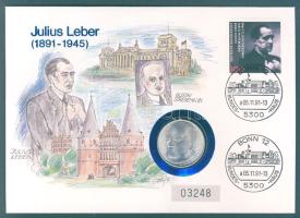 NSZK 1978. 5M Ag "G.Stresemann" érmés borítékon, emlékbélyegzős NSZK bélyeggel, ismertetővel T:1