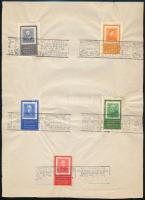 1935 VI. FŐISKOLAI VILÁGBAJNOKSÁG levélzárók emléklapon + 1942 Honvédkarácsony levélzárók emléklapon (hajtott / folded)