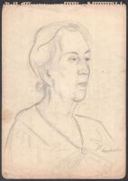 Mannheim Róza (1880-1965): Női portré. Ceruza, papír, jelzett, lap széle sérült, kissé foltos, 34×24 cm