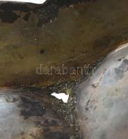 Ezüst (Ag) Tálcácska, két apró lyuk van rajta jelzés nélkül, 28x21cm, nettó: 335g