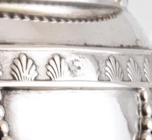 Ezüst (Ag) Szamovár készlet (szamovár, teáskanna, kávéskanna, cukortartó), jelzett, XIX. sz vége, ma...