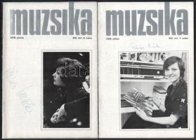 A Muzsika c. folyóirat 1978. évi évfolyama 16 aláírással Péczely Sarolta, Fischer Annie, Siegfried Jerusalem, Theo Adam, Kadosa Pál