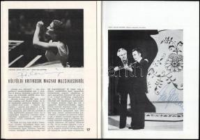 A Muzsika c. folyóirat 1978. évi évfolyama 16 aláírással Péczely Sarolta, Fischer Annie, Siegfried J...