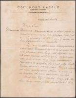 1883 Veszprém, Cholnoky László (1835-1901) köz-, és váltó-ügyvéd saját kézzel írt levele, sógorának, Zombath Pálnak, saját kezű aláírásával, fejléces papíron, valamint 1 további fejléces papírja, de rajta az ügyvéd jelöltje soraival Zombath Pálnak.