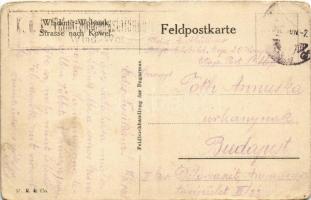 1918 Volodymyr-Volynskyi, Wladimir Wolynsky; Strasse nach Kowel / street view (EB)