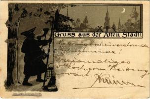 1896 (Vorläufer!!!) Dresden, Gruss aus der Alten Stadt. litho (EB)