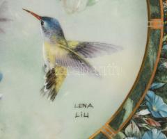 W.J. George porcelán tál, The humming bird. Marticás, jelzett,. sorszámozott hibátlan. 20 cm