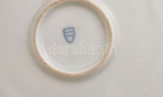 Cseh alt Wien porcelán füles tálca matricás jelzett kopással 26cm
