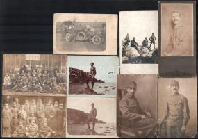 cca 1910 kilenc darab katonai fotólap benne csoportkép is