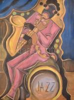 Jelzés nélkül: Jazz. Tempera, karton. 78x58 cm