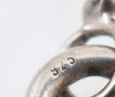 Ezüst(Ag) nyaklánc markazitos medállal, jelzett, h: 44 cm, bruttó: 6,5 g