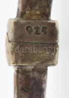 Ezüst(Ag) rubinköves karperec, jelzett, 6,5×5 cm, bruttó: 22,1 g