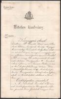 1897 Ráth Károly (1821-1897) Budapest főpolgármesterének (1873-1897) levele Zombath Pál máv hivataln...