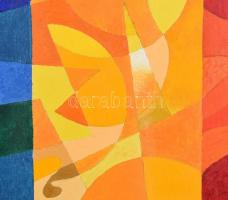 Szekeres József (1944-): Kompozíció. Olaj, vászon. Jelzett. Vakráma nélkül, feltekerve. 59x32 cm