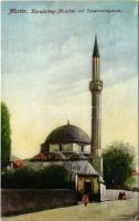 Mostar, Karadzibeg-Moschee mit Sauerwaldgasse / mosque, street view. Verlag v. Brüder Alikalfic