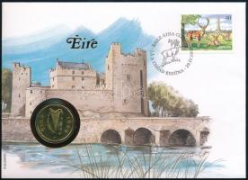Írország 1998. 20p Cu-Ni, felbélyegzett borítékban, alkalmi bélyegzéssel, német nyelvű leírással T:1-  Ireland 1998. 20 Pence Cu-Ni in envelope with stamp, with German description C:AU