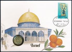 Izrael 1992. 1/2Sh Al-Br felbélyegzett borítékban, bélyegzéssel, német nyelvű tájékoztatóval T:1-  Israel 1992. 1/2 Sheqel Al-Br in envelope with stamp, cancellation and a prospectus in german C:AU