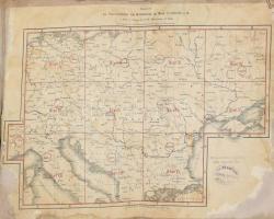 1901 Európa térkép, rajta a Ludovika pecsétjével, a hátoldalán számos bejegyzéssel, több alakulat bé...