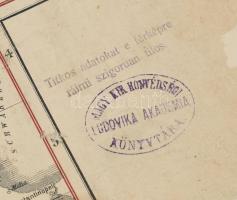 1901 Európa térkép, rajta a Ludovika pecsétjével, a hátoldalán számos bejegyzéssel, több alakulat bé...