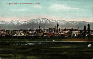 Nagyszeben, Hermannstadt, Sibiu; látkép. Originalaufnahme E. Fischer Hoffotograf Nr. 22. / general view