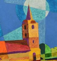 Szekeres József (1944-): Erdélyi emlék. Olaj, vászon. Jelzett. Vakráma nélkül, feltekerve. 23,5x48 c...