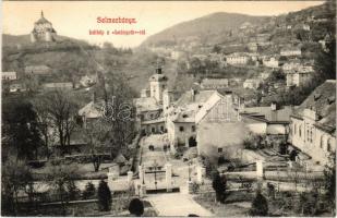 Selmecbánya, Schemnitz, Banská Stiavnica; látkép a Leányvárral. Grohmann kiadása 474. / general view with castle