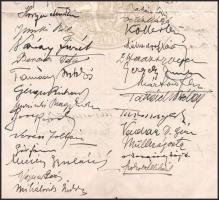 cca 1920-30 A kor híres, neves festőművészei, grafikusai autográf aláírásai: Nádler Róbert, Major Je...