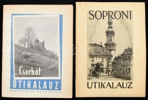 2 db útikalauz az 1950-es évekből: Sopron, Cserhát.