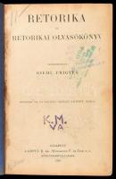 Riedl Frigyes: Retorikai olvasókönyv. Bp., 1909. Lampel. Kissé foltos, korabeli félvászon kötésben