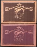 1922--1925 Kogutowitz zsebatlaszai 4 db az 1923,1924-es évek erősen megviselt állapotban