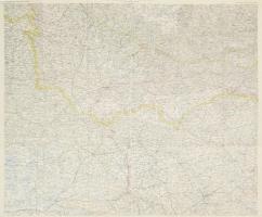 cca 1910 Lemberg és környéke katonai térkép 80x100 cm