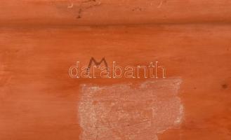 Marosán László (1916-1991): Ülő nő, terrakotta, jelzett, lába javított, m: 19 cm