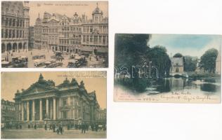 24 db RÉGI belga város képeslap vegyes minőségben / 24 pre-1945 Belgian town-view postcards in mixed...