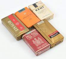 5 db bontatlan csomag cigaretta: Reemtsma Ernte 23, Pall Mall, Golden Smart, Kent, Royale extra longue