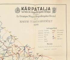1939 Kárpátalja turista és idegenforgalmi térképe, kiadja az Országos Magyar Idegenforgalmi Hivatal ...
