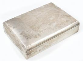 Ezüst (Ag) fabetétes doboz, jelzett, 15x20x5 cm, bruttó: 449g